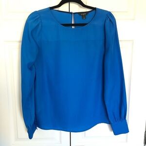 J. Crew Cobalt Blue Long Sleeve Blouse Size S